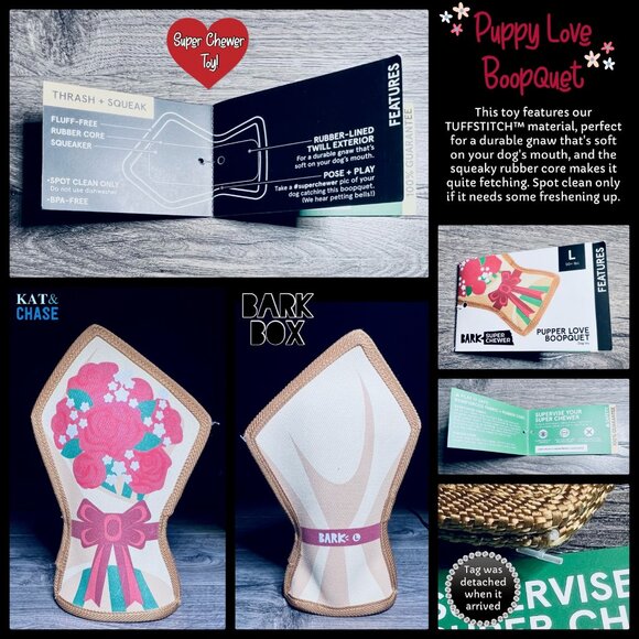 Pupper Love Barkbox M/L Flower Boopquet & Heart to Get Super Chewer Flower Large - Picture 8 of 12